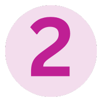 PCOS Sisters Discover how it works: The number two in a pink circle.