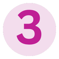 PCOS Sisters Demonstrates how it works with a pink circle containing the number 3.