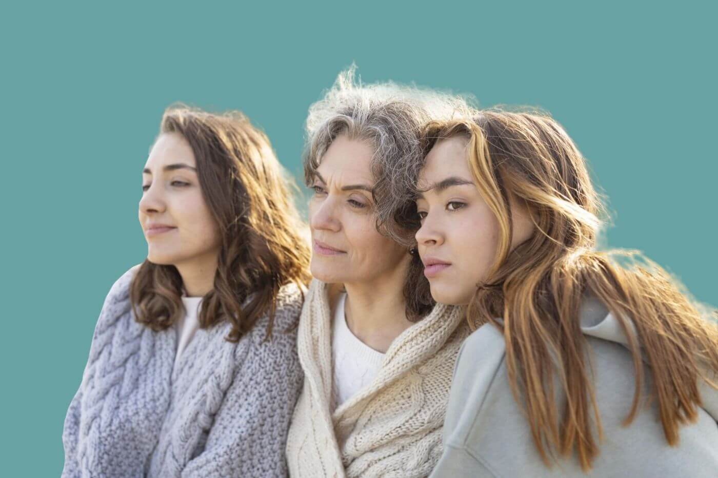 PCOS Sisters Three older women, their expressions reflecting *mental health*, gaze at each other.