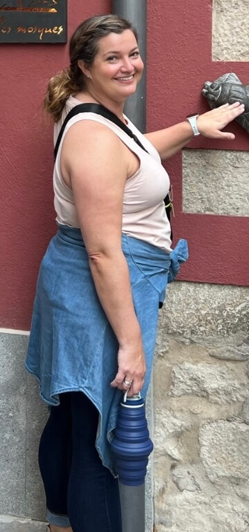 Obese woman posing for